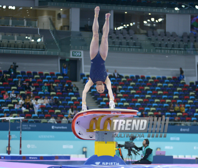 Bakıda idman gimnastikası üzrə Dünya Kubokunda ilk qaliblərin mükafatlandırma mərasimi keçirilib. Azərbaycan, 21 fevral, 2016